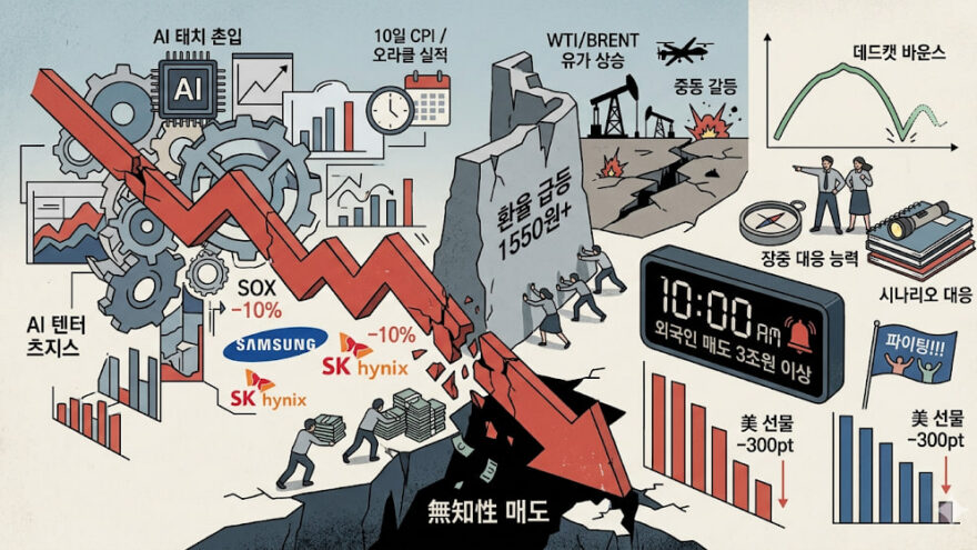 글로벌 금융 시장 초토화. AI 섹터/테마 중심의 급락 상황.