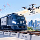 실적 기반의 주도주와 모멘텀 중심의 테마주 차이점 및 HTS 발굴 루틴을 나타낸 플랫 벡터 일러스트