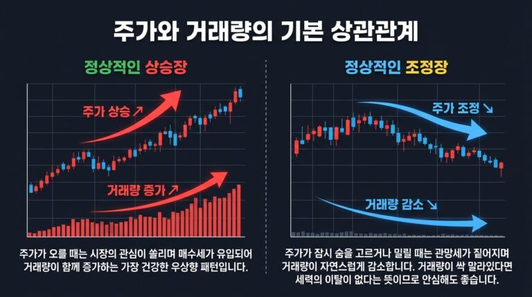 주가와 거래량의 기본 상관관계