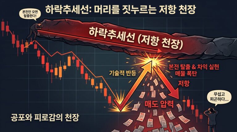 하락추세선: 머리를 짓누르는 저항 천장