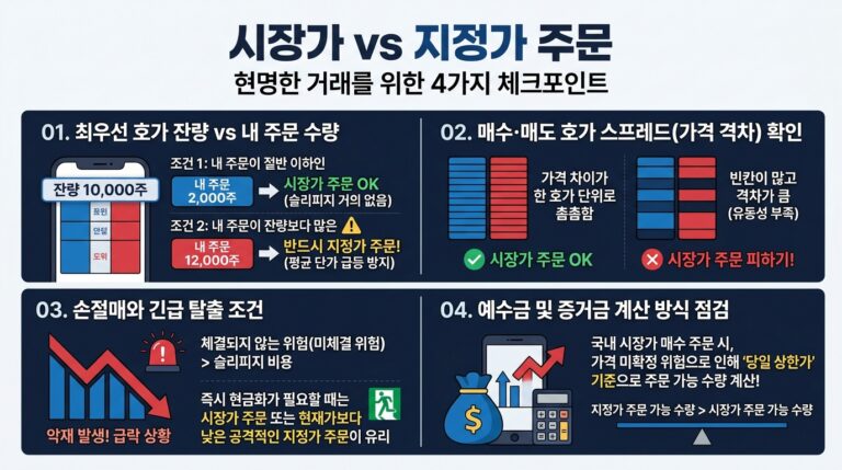 지정가 주문과 시장가 주문 비교, 체결 원리와 슬리피지 발생 조건