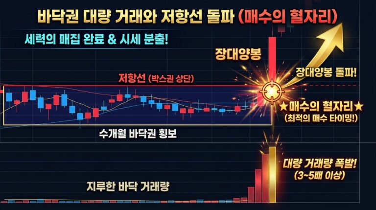 바닥권 대량 거래와 저항선 돌파