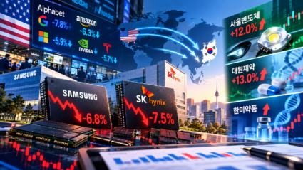 global-markets -tech-falls-biotech-rises 삼성전자 SK하이닉스 주가 급락 원인과 미국 기술주 동조화 구조 알파벳 주요 기술주의